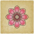 Pink Lotus Flower On Vintage Background