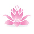 Pink lotus flower and yoga man logo Royalty Free Stock Photo