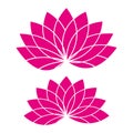 Pink lotus flowers. Design elements vector set.