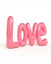 A pink love balloon with the word love spelled out in it Royalty Free Stock Photo