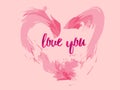 Pink love card with the letter that says I love you, perfect for background or to give the day of valentines