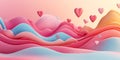 Pink Love Clouds Wallpaper Royalty Free Stock Photo