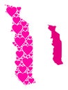 Pink Love Collage Map of Togo