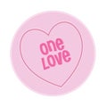 Pink love heart candy sweet, with one love message vector illustration Royalty Free Stock Photo