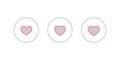 Pink Love, Heart Icon Set Collection. Vector Illustration Royalty Free Stock Photo