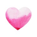 Pink love heart watercolor painting hand drawn illustration