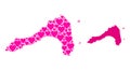 Pink Love Mosaic Map of Koh Lipe