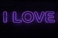 Pink love neon sign