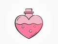 pink love perfume icon. heart and romantic symbol. element for valentines day design