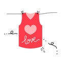 Pink love shirt illustration for valentines day