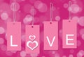 Pink love tag white background Royalty Free Stock Photo