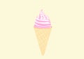Pink lovely ice cream cone with background abstract.