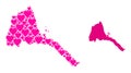 Pink Lovely Mosaic Map of Eritrea