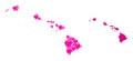 Pink Lovely Mosaic Map of Hawaii State