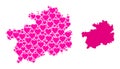 Pink Lovely Pattern Map of Guizhou Province