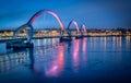 Pink luminance on the bridge Royalty Free Stock Photo