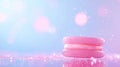 Pink macaron with bokeh background Royalty Free Stock Photo