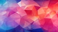 Pink magenta blue purple red orange abstract triangles background created with Generative AI