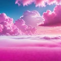 Pink magenta fantastic clouds on the sky and Gentle colors and with bright