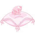Diamond on royal pink pillow