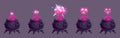 Pink magic witch pot animation cartoon sprite