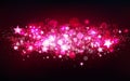 Pink magical shooting stars motion, fantasy, stars scatter confetti, dust, glowing particles blur cluster blinking spark Royalty Free Stock Photo