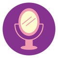 Pink makeup mirror, icon Royalty Free Stock Photo