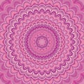 Pink mandala fractal ornament background - round symmetrical vector pattern graphic design from concentric ellipses
