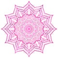 Pink mandala pattern on white background. Royalty Free Stock Photo