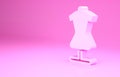 Pink Mannequin icon isolated on pink background. Tailor dummy. Minimalism concept. 3d illustration 3D render