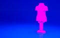 Pink Mannequin icon isolated on blue background. Tailor dummy. Minimalism concept. 3d illustration 3D render