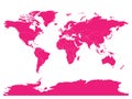 Pink map of World. High detail blank political map. Vector illustration with labeled compound path of each country