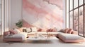 Premium Pastel Pink Marble Living Room: A Dreamy And Whimsical Retreat