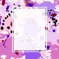 Pink maroon purple lilac ink splashes ellipse frame template