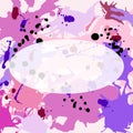 Pink maroon purple lilac ink splashes ellipse frame template