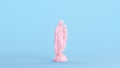 Pink Mary Mother Woman Baby Jesus Statue Holy Mother Modern Kitsch Blue Background Quarter View Royalty Free Stock Photo