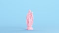 Pink Mary Mother Woman Baby Jesus Statue Holy Mother Modern Kitsch Blue Background Front View Royalty Free Stock Photo