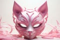 a pink mask with cat ears