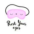 Pink mask for sleeping. Give rest to your eyes.