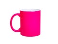 Pink matt cup ceramic isolated on the white background