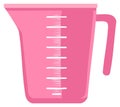 Pink measuring cup kitchen utensil for cooking and baking vector illustration Royalty Free Stock Photo