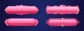 Pink medieval game buttons, user interface menu