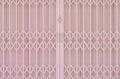 Pink metal grille sliding door