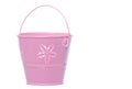 Pink Metal Pail Isolated