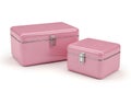 Pink metal storage boxes Royalty Free Stock Photo