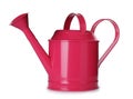 Pink metal watering can isolated Royalty Free Stock Photo