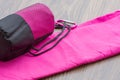 Pink microfiber towel for fitness and outdoor walks