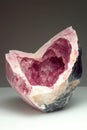Pink mineral geode with crystal formations Royalty Free Stock Photo