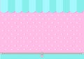 Pink and mint blue green background with little hearts. Candy shop backdrop. Royalty Free Stock Photo