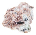 Pink Miserite crystals in stone isolated Royalty Free Stock Photo